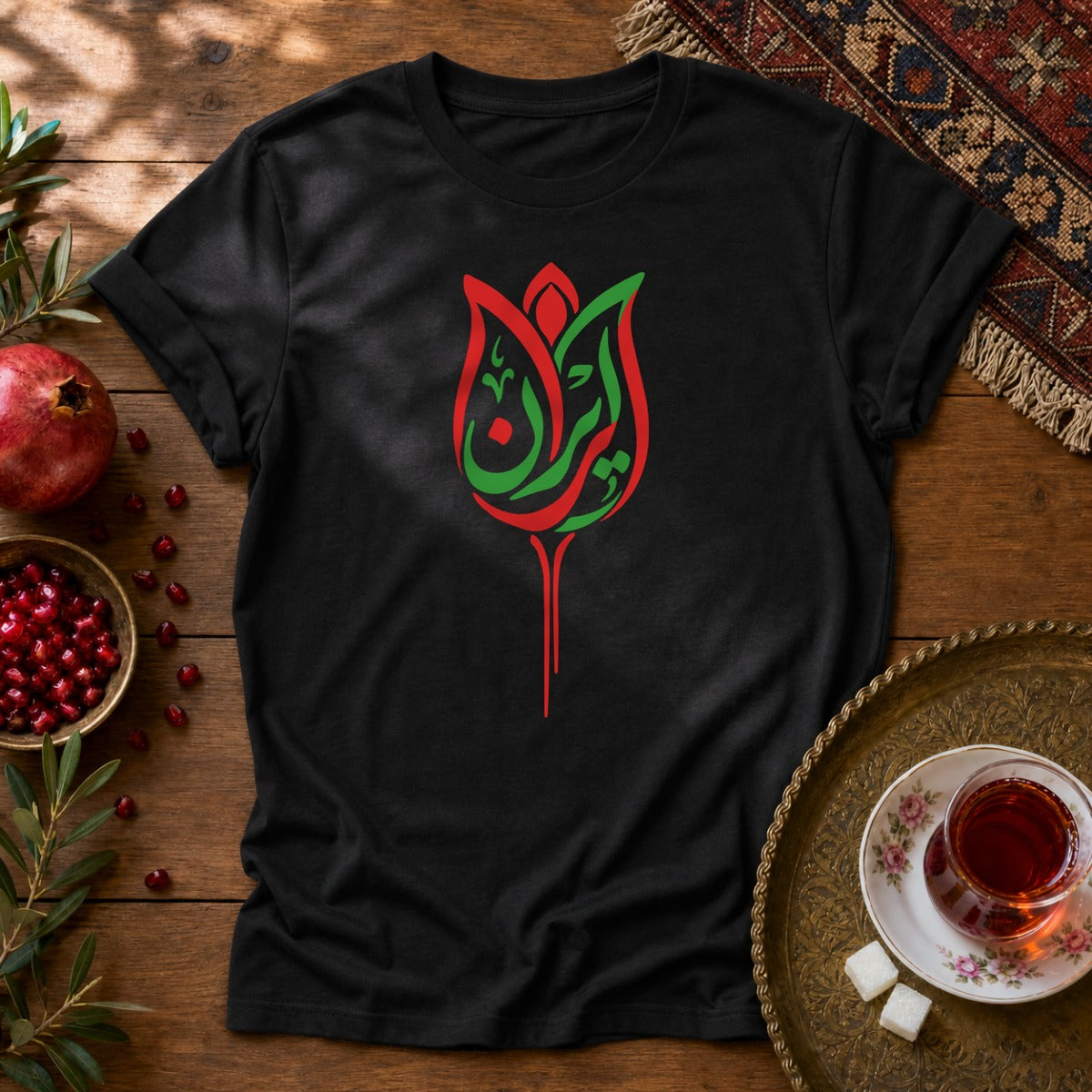 Iran Laleh Unisex T-Shirt - Black