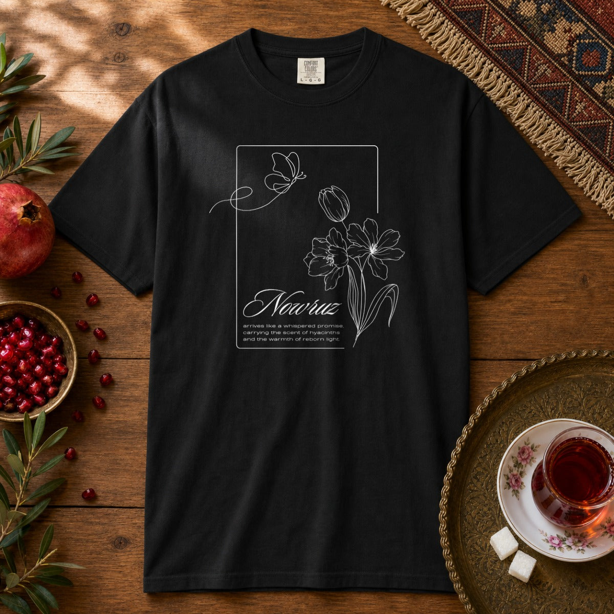 Nowruz Poem Premium Tee - Black