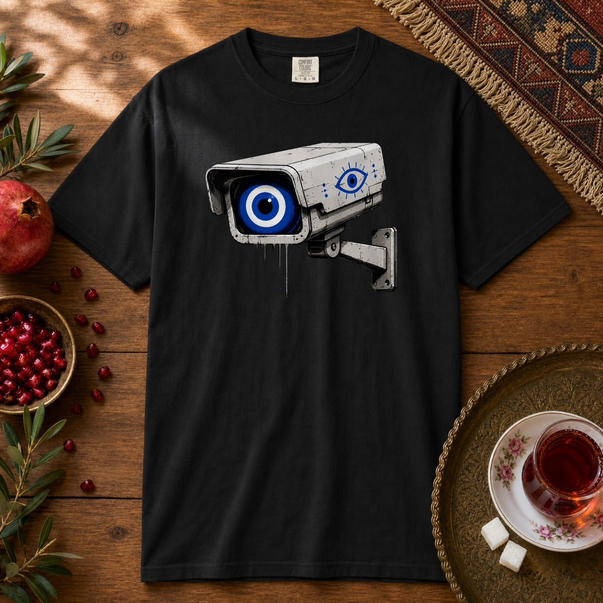 Evil Eye Watching Premium Tee - Black