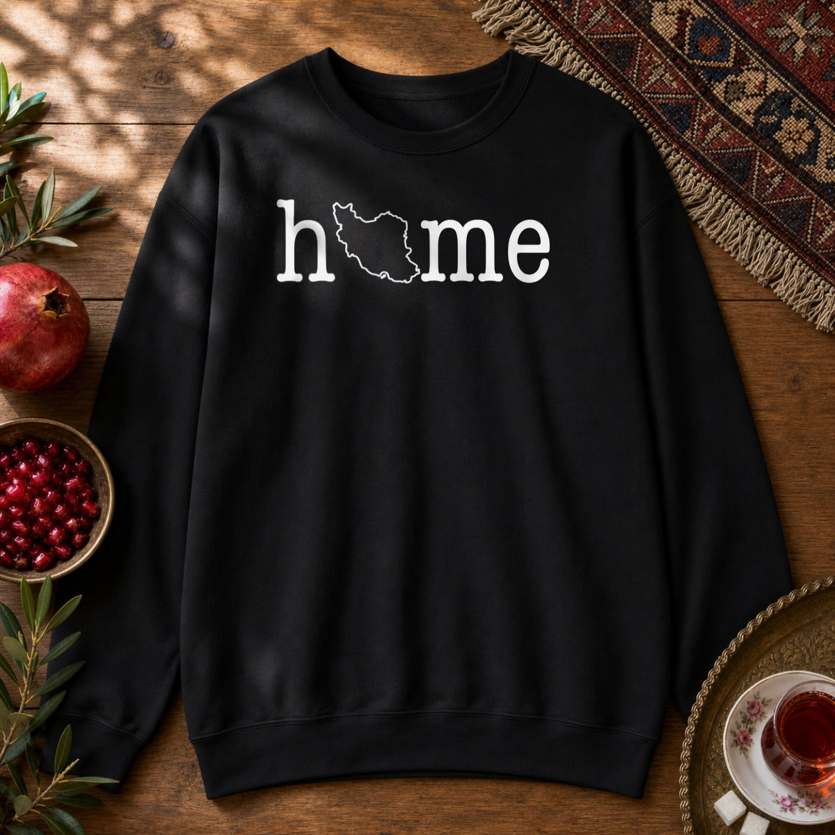 Iran Home Map Sweatshirt - Black