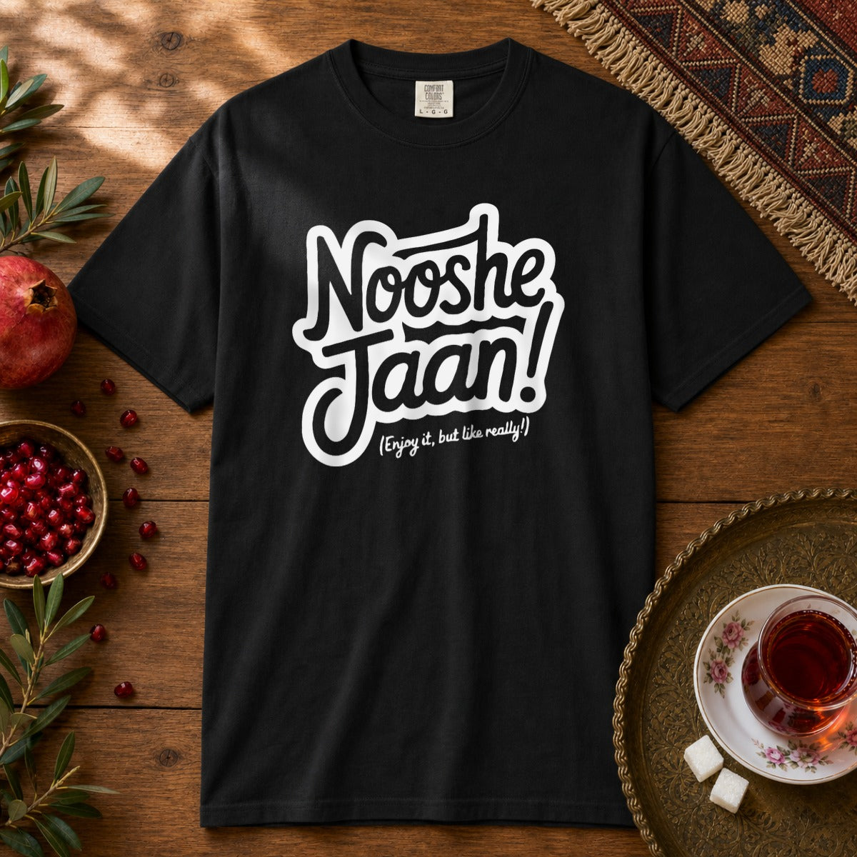 Nooshe Jaan, But Like Really Premium Tee - Black