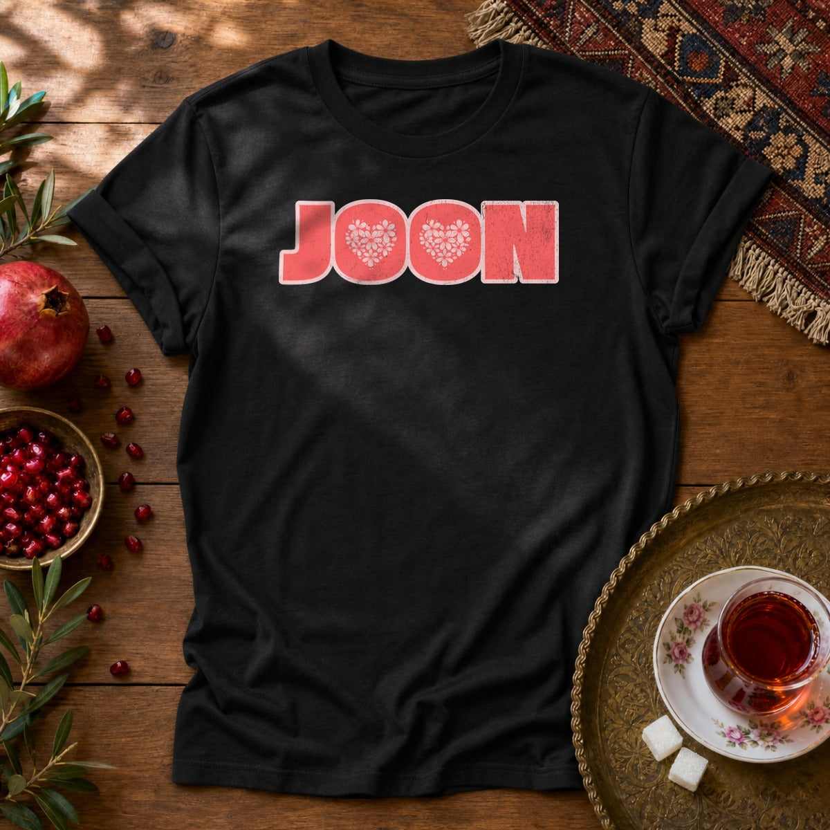 Joon Floral Unisex T-Shirt - Black