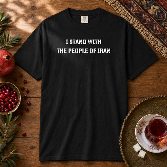 I Stand with the People of Iran - Stencil Premium Tee - Black