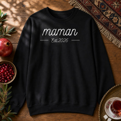 Maman, Est 2026 Sweatshirt - Black
