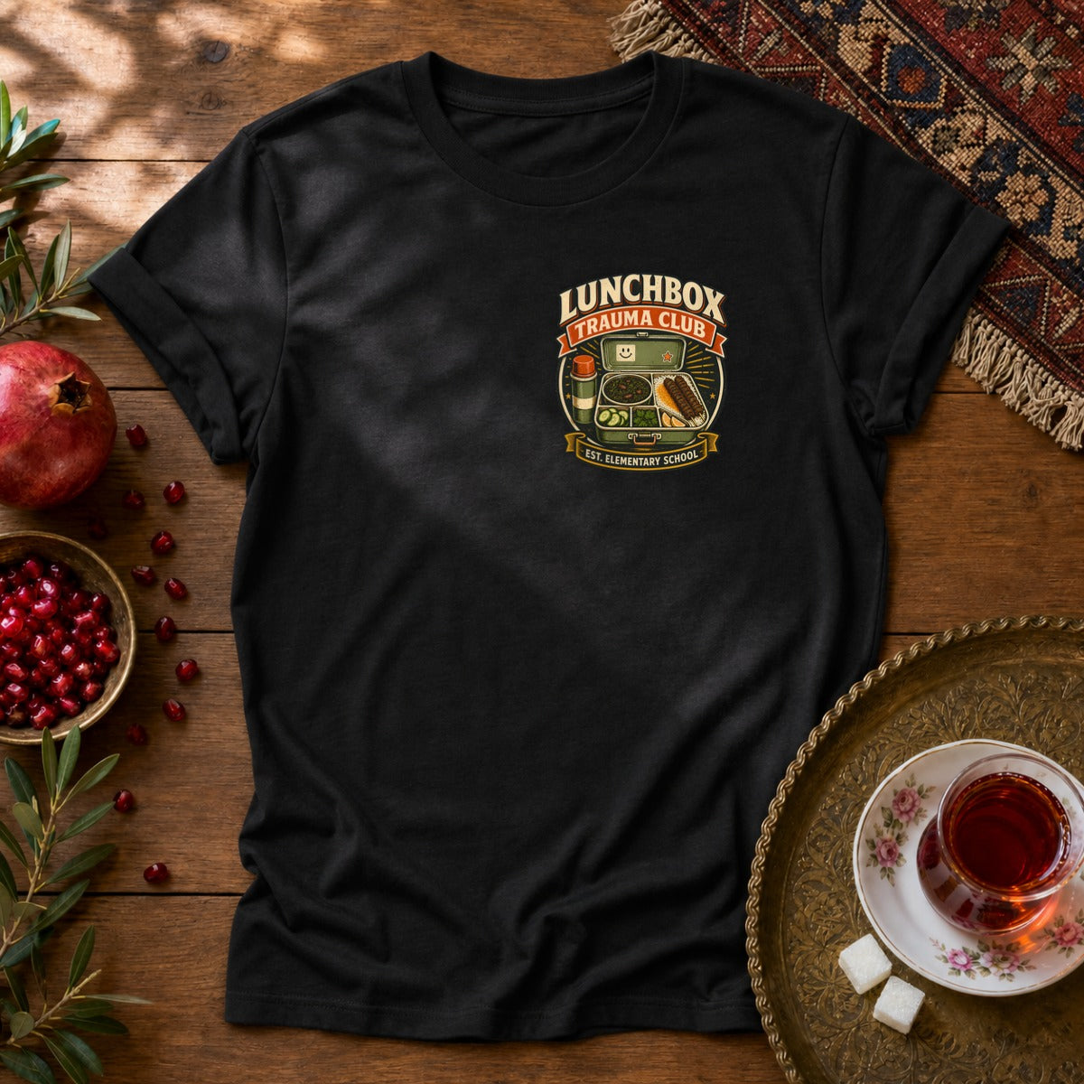 Lunchbox Trauma Club - Chest Print Unisex T-Shirt - Black