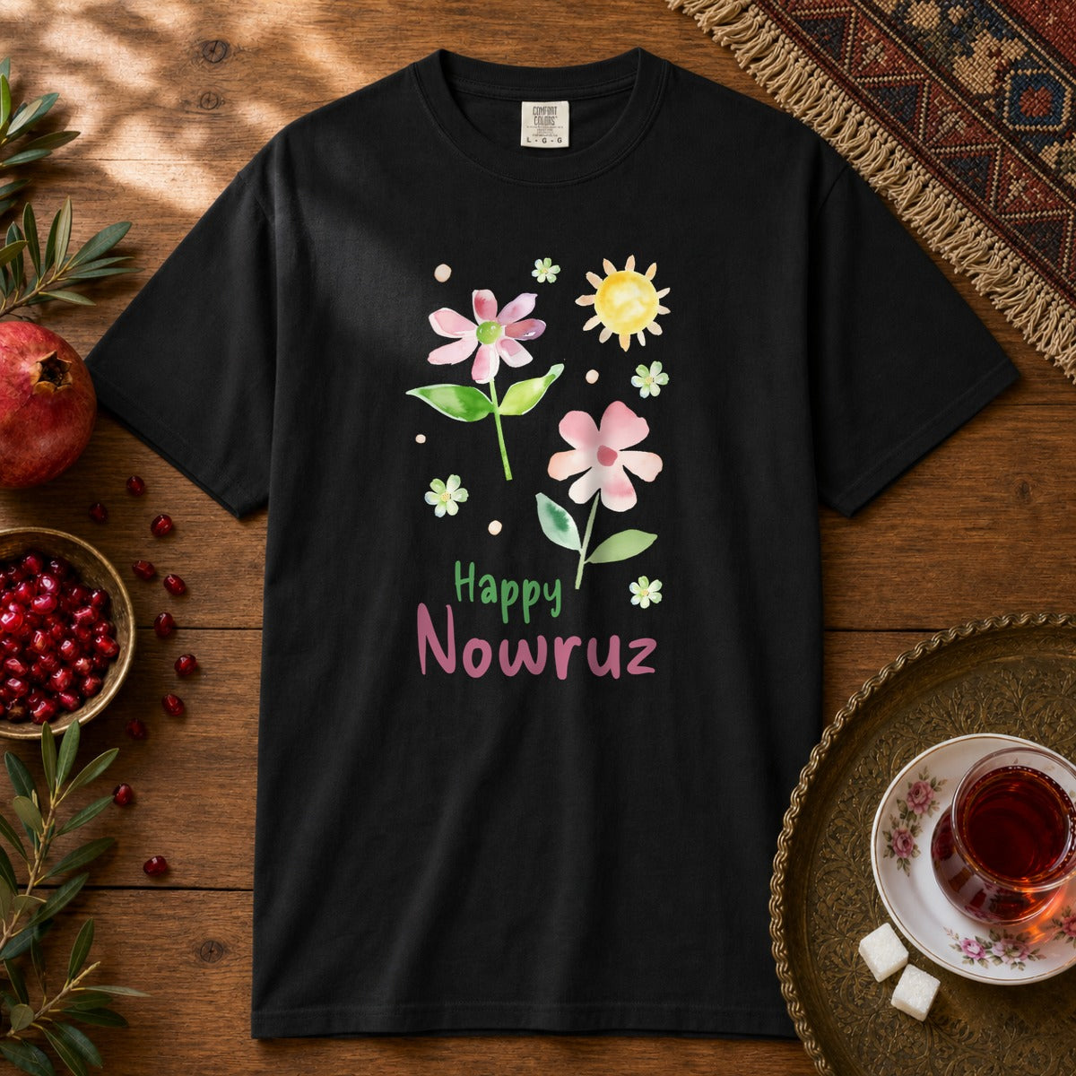 Happy Nowruz - Watercolor Premium Tee - Black
