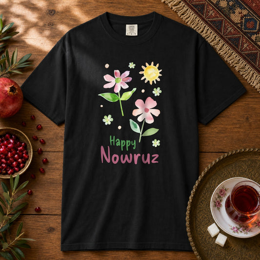 Happy Nowruz - Watercolor Premium Tee - Black