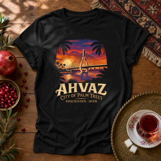 Ahvaz Bridge Unisex T-Shirt - Black