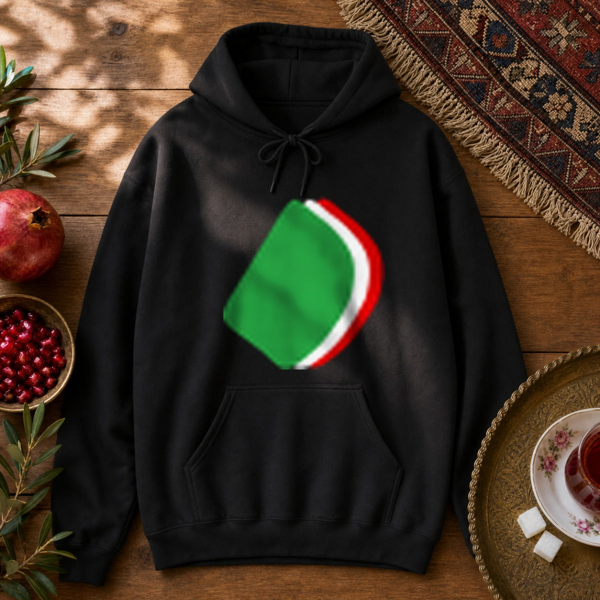 Flag Noqte Hoodie - Black