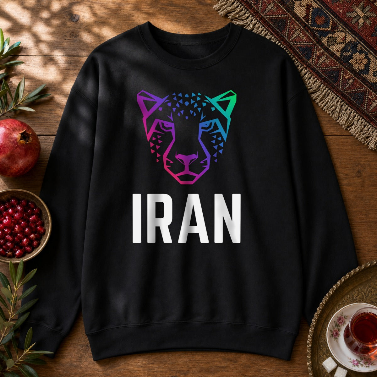 Persian Cheetah Sweatshirt - Black