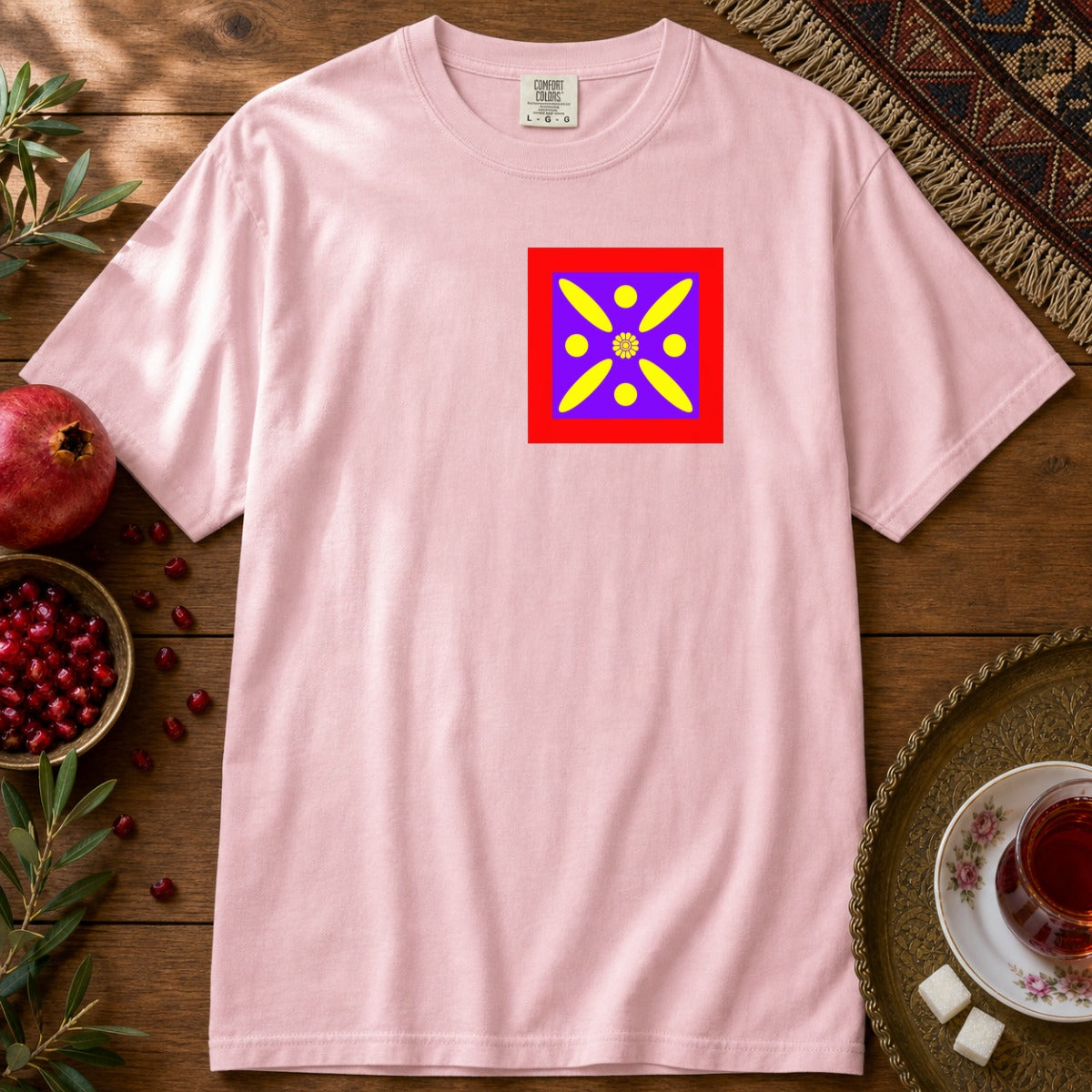 Derafshe Kaviani - Chest Print Premium Tee - Blossom