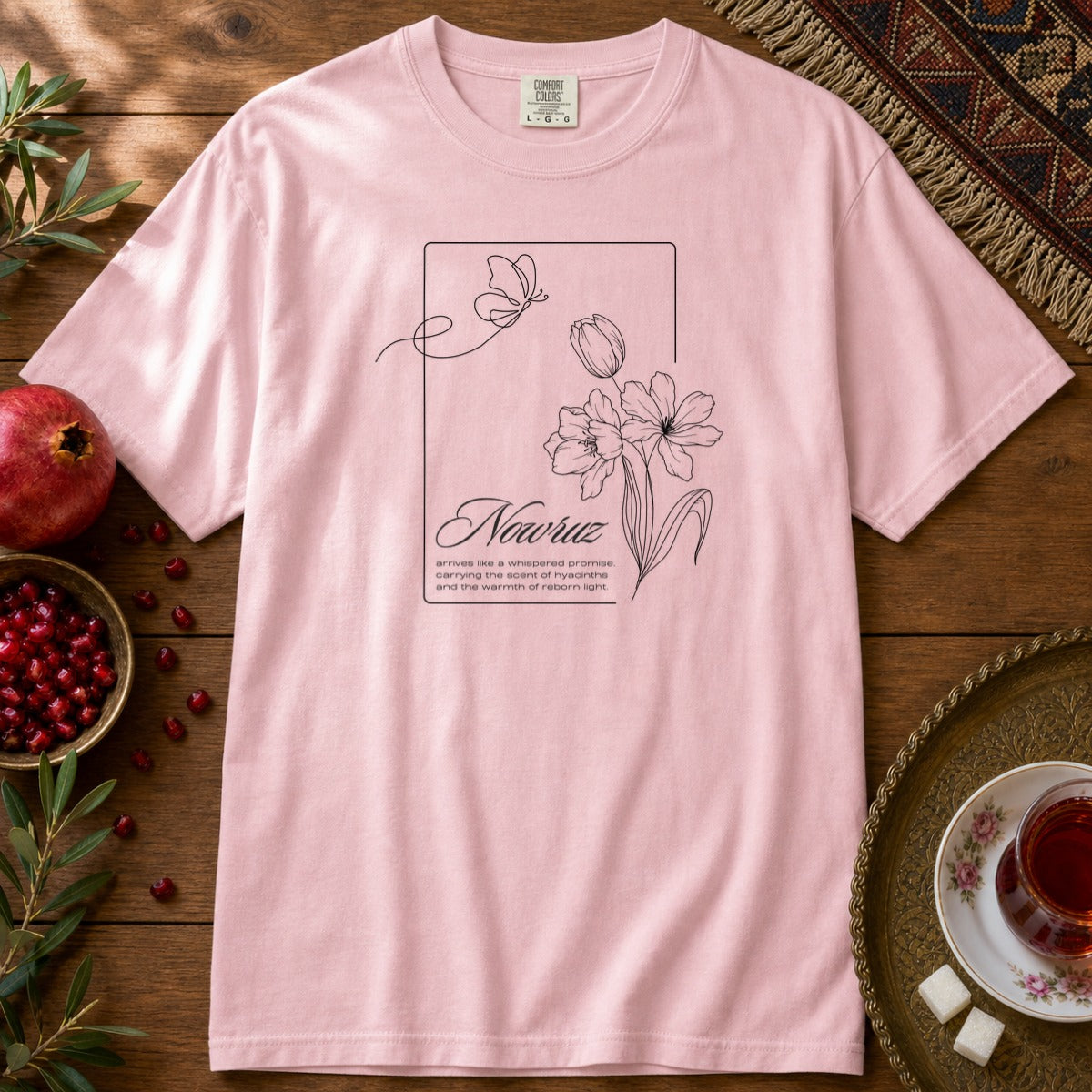 Nowruz Poem Premium Tee - Blossom