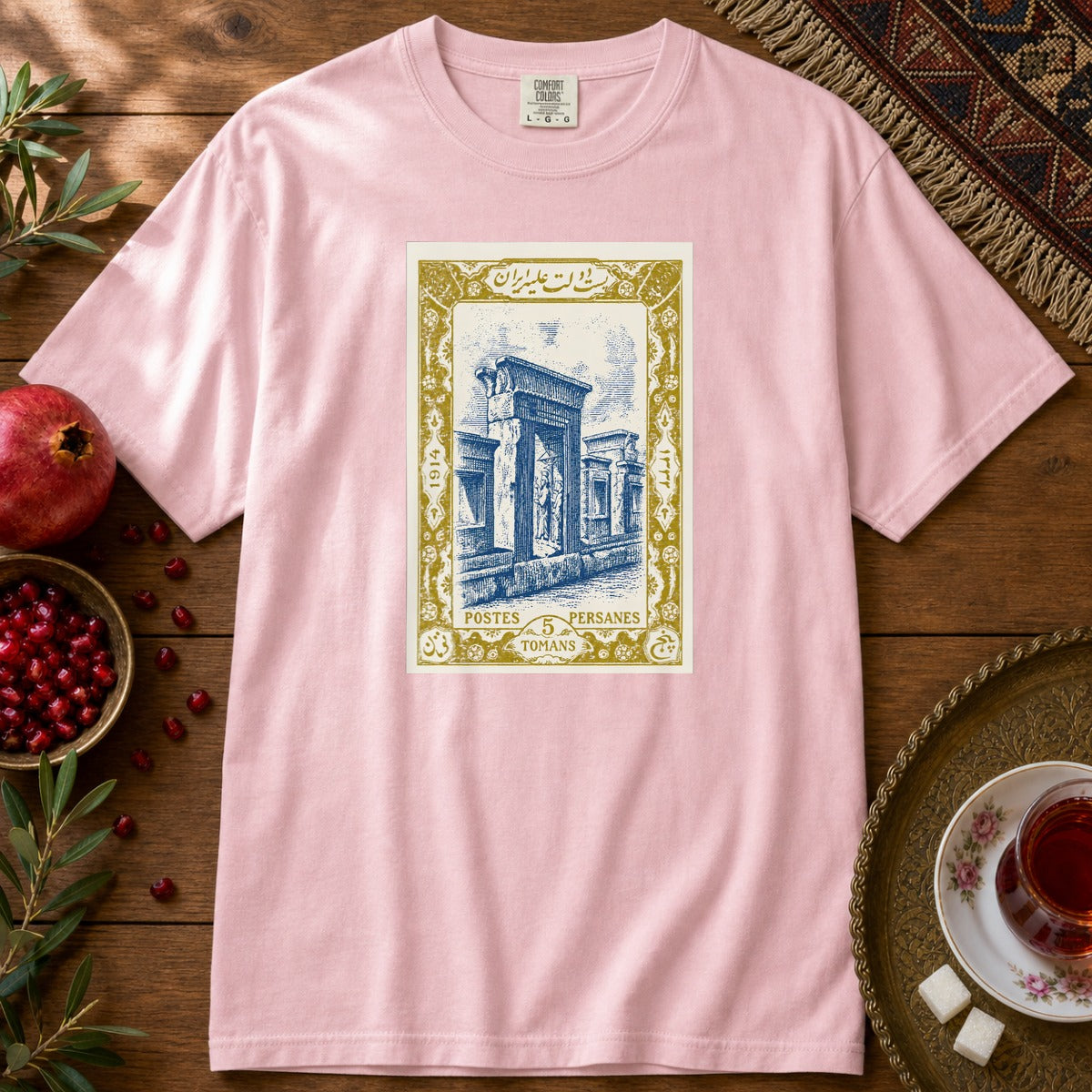 Persepolis Stamp Premium Tee - Blossom