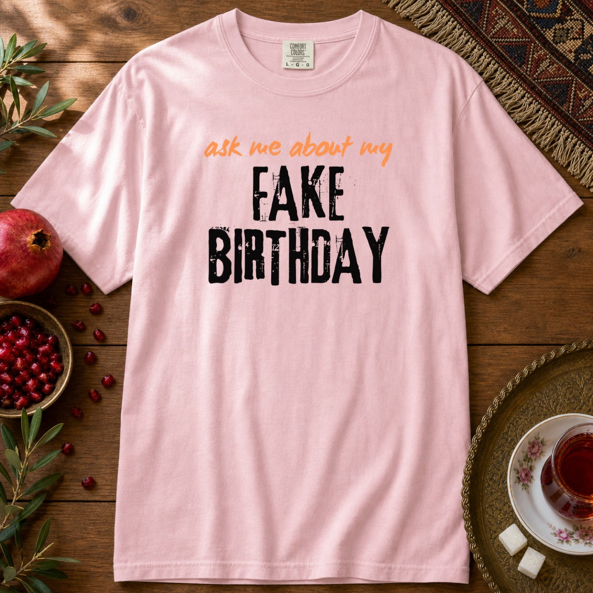 Ask me about my Fake Birthday Premium Tee - Blossom