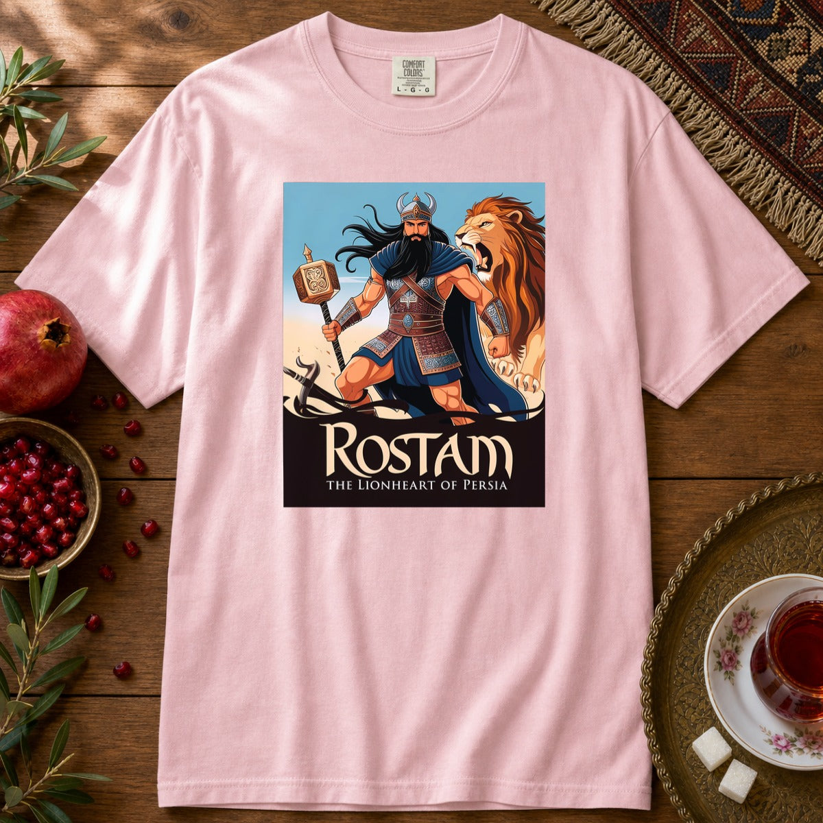 Rostam, the Lionheart of Persia Premium Tee - Blossom