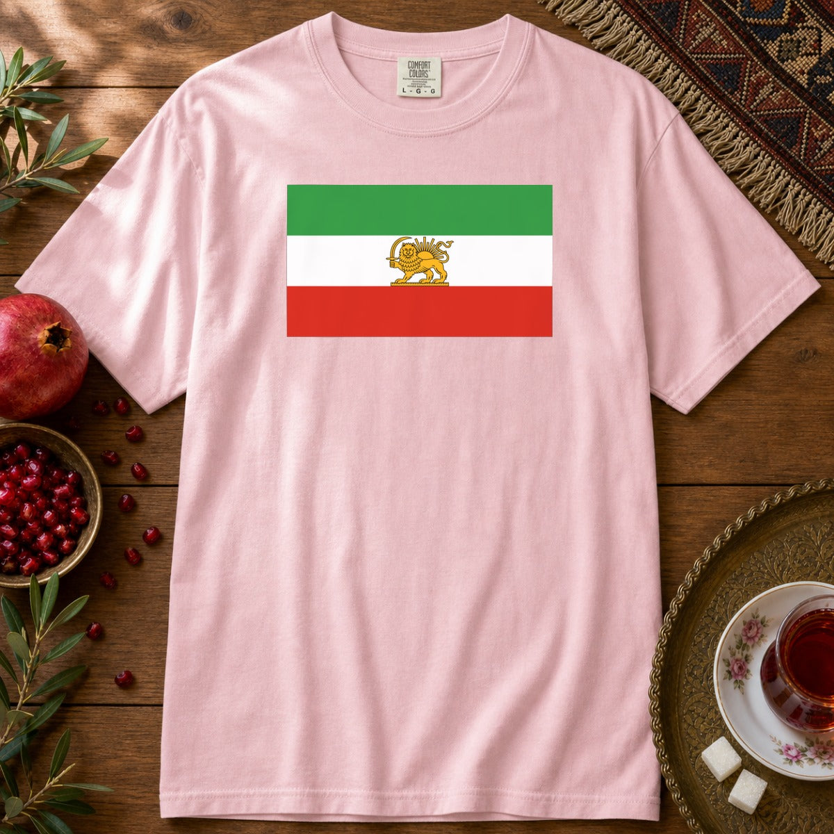 Shir-o-Khorshid (Lion & Sun) Premium Tee - Blossom