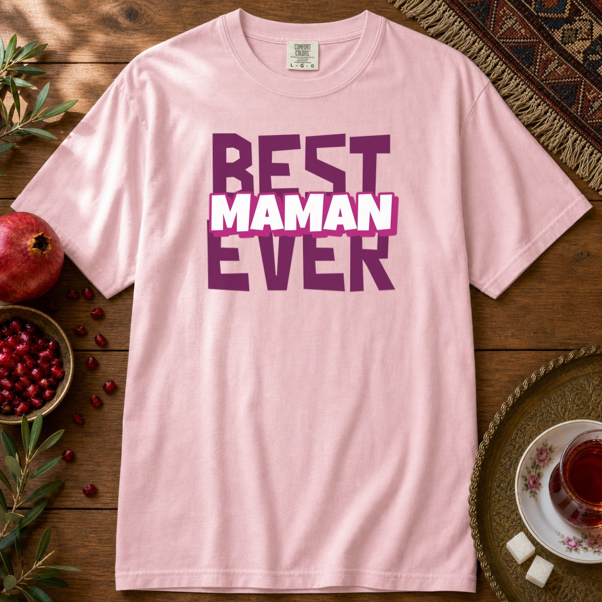 Best Maman Ever Premium Tee - Blossom