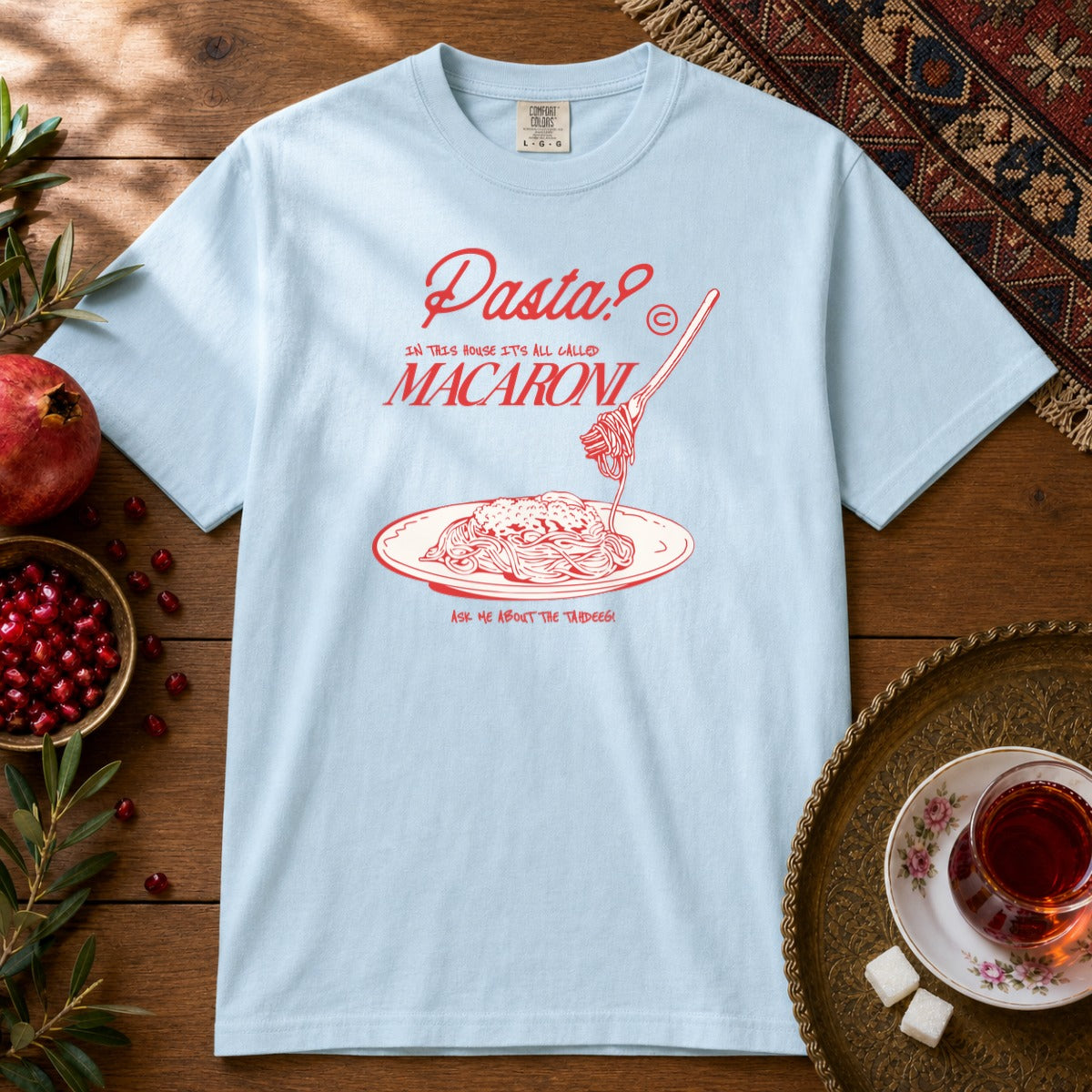 It's All Macaroni Premium Tee - Chambray