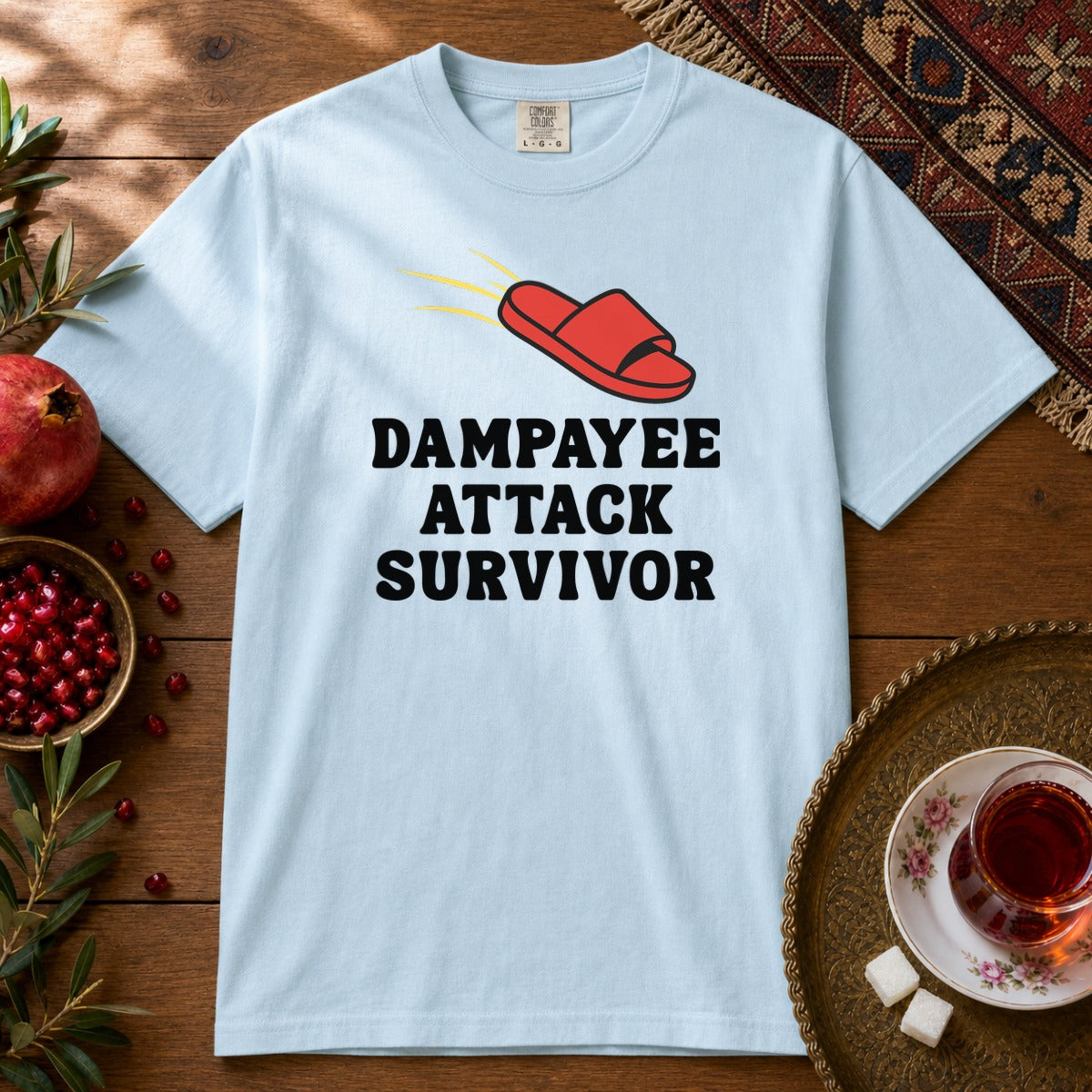 Dampayee Attack Survivor Premium Tee - Chambray