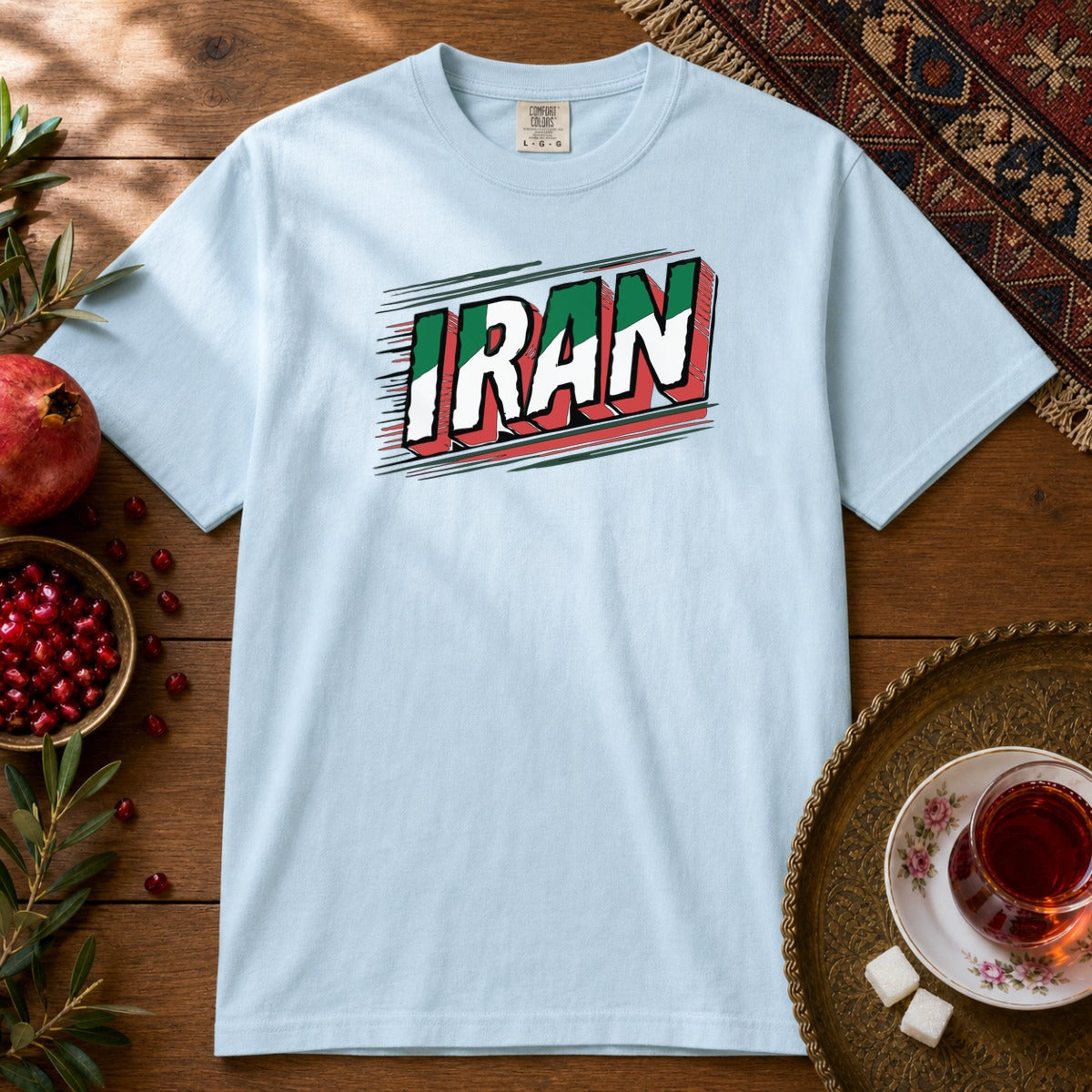 Iran Retro Team Melli Premium Tee - Chambray