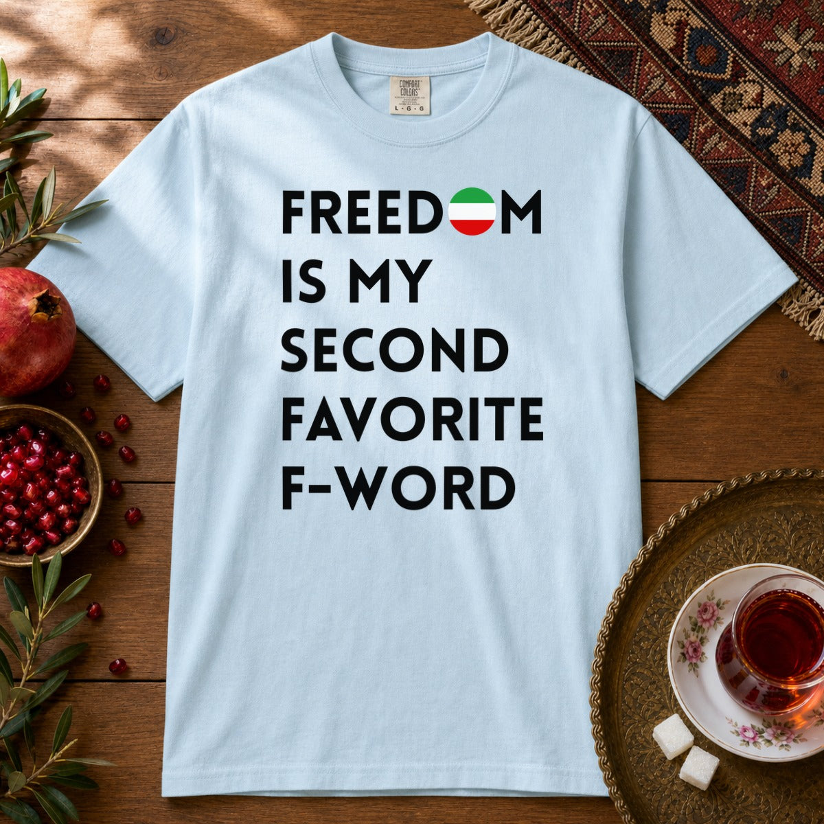 Freedom is my Second Favorite F-word Premium Tee - Chambray