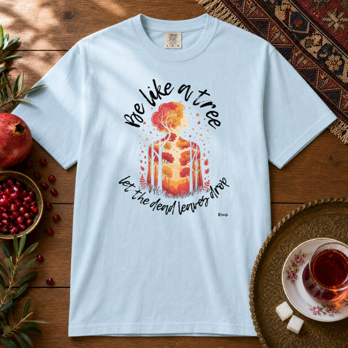 Be Like a Tree - Rumi Premium Tee - Chambray