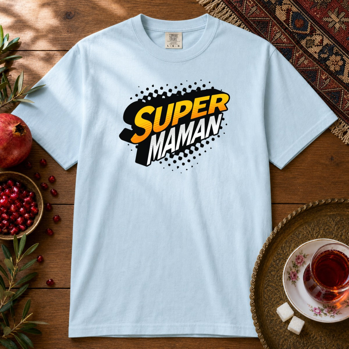 Super Maman Premium Tee - Chambray