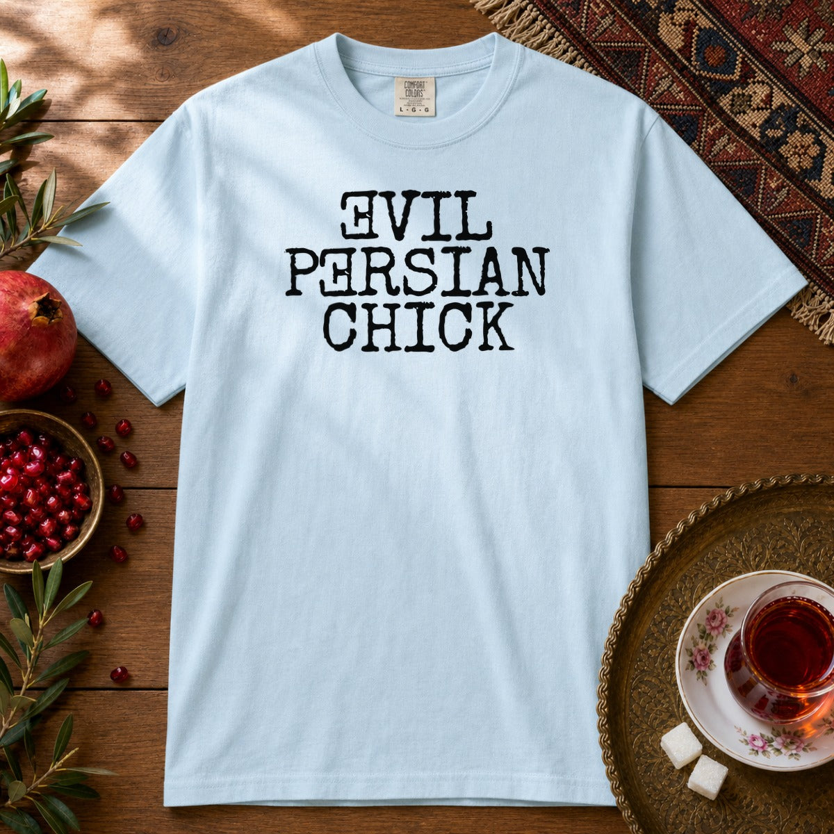 Evil Persian Chick Premium Tee - Chambray