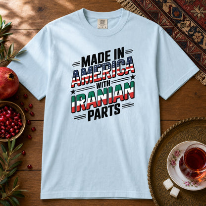 Made in America, with Iranian Parts Premium Tee - Chambray