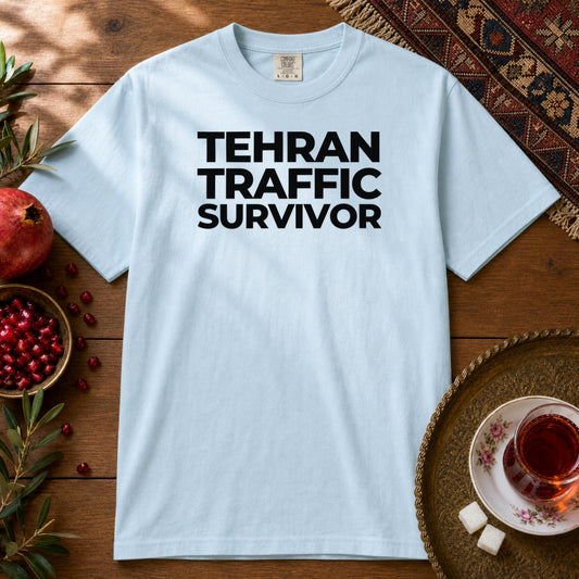 Tehran Traffic Survivor Premium Tee - Chambray