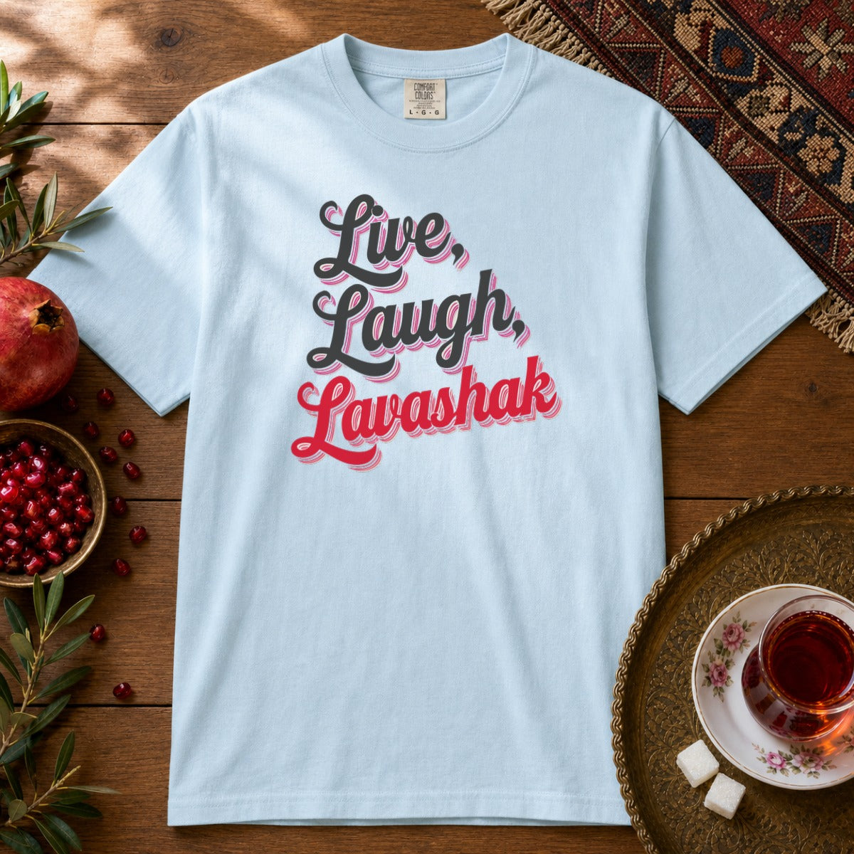 Live, Laugh, Lavashak Premium Tee - Chambray