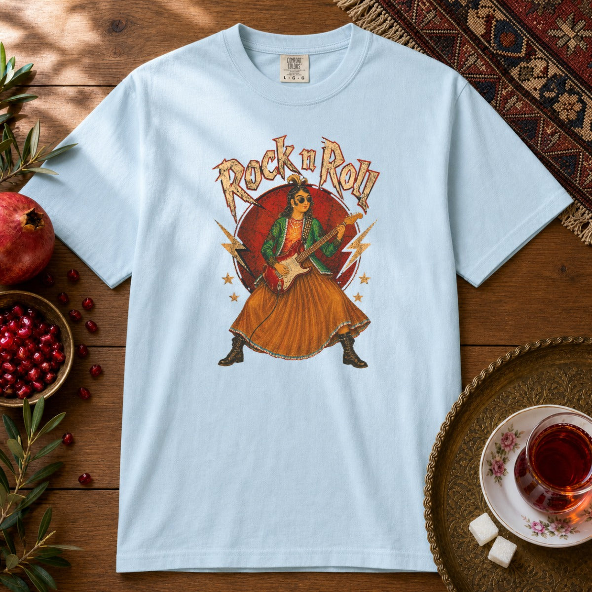 Rock n Roll Premium Tee - Chambray