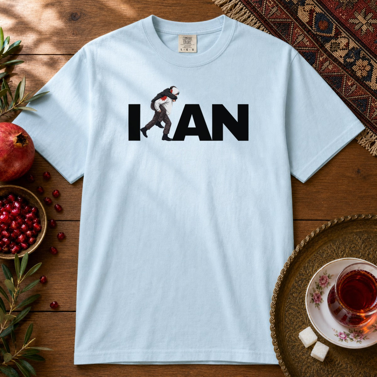 Iran's Fighter (Hamid Mahdavi) Premium Tee - Chambray