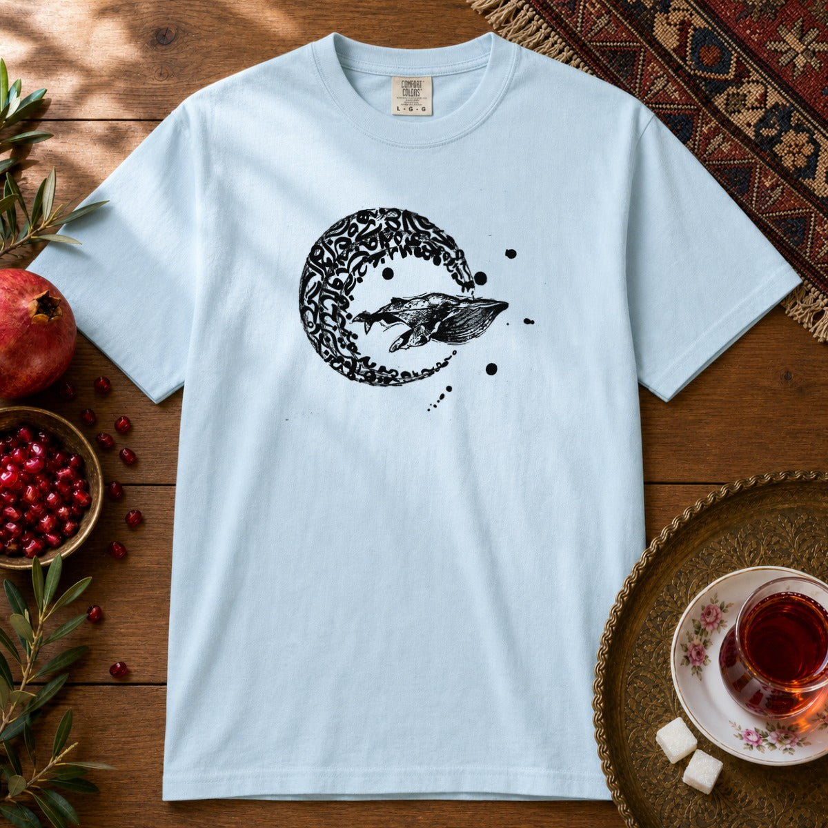 Whale Journey Premium Tee - Chambray