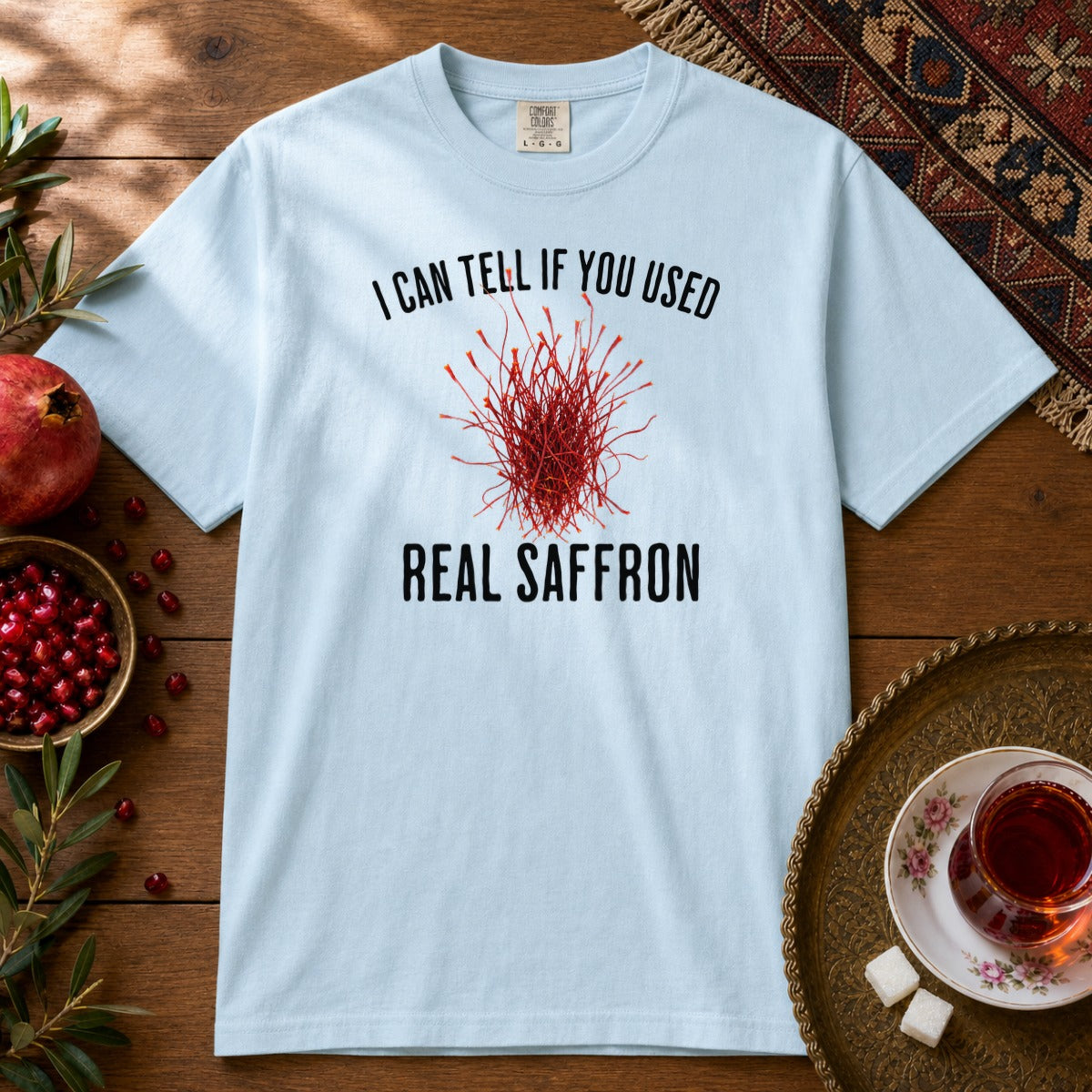 Real Saffron Premium Tee - Chambray