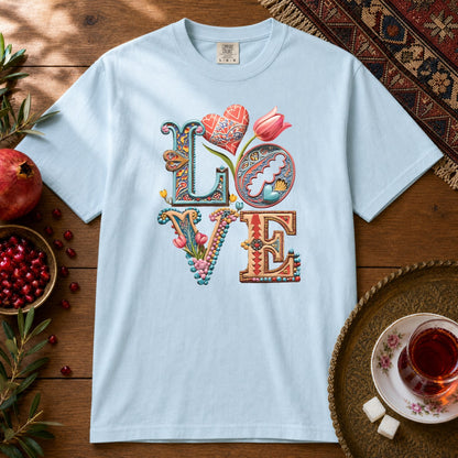Persian Love Blossoms Premium Tee - Chambray