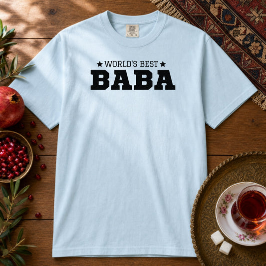 World's Best Baba Premium Tee - Chambray