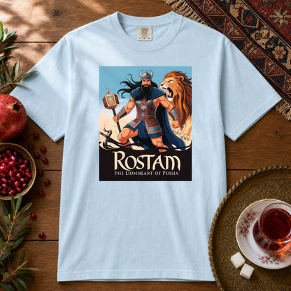 Rostam, the Lionheart of Persia Premium Tee - Chambray
