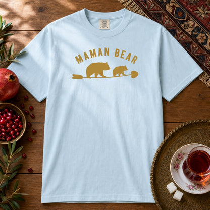 Maman Bear Premium Tee - Chambray