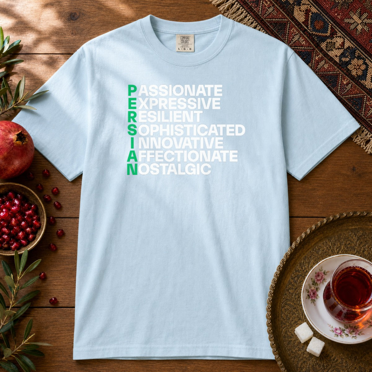 Persian Traits  Premium Tee - Chambray