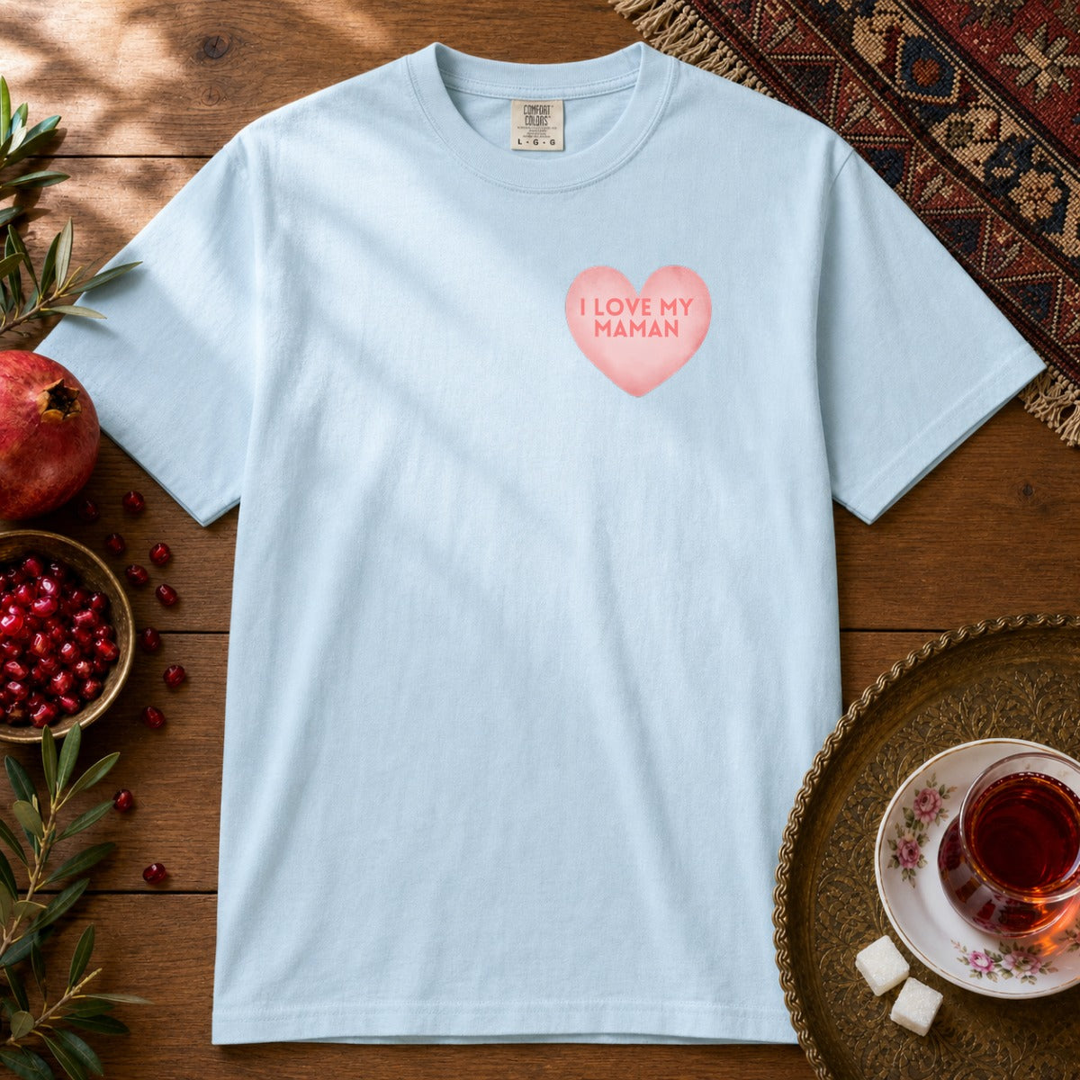 I love my Maman Premium Tee - Chambray