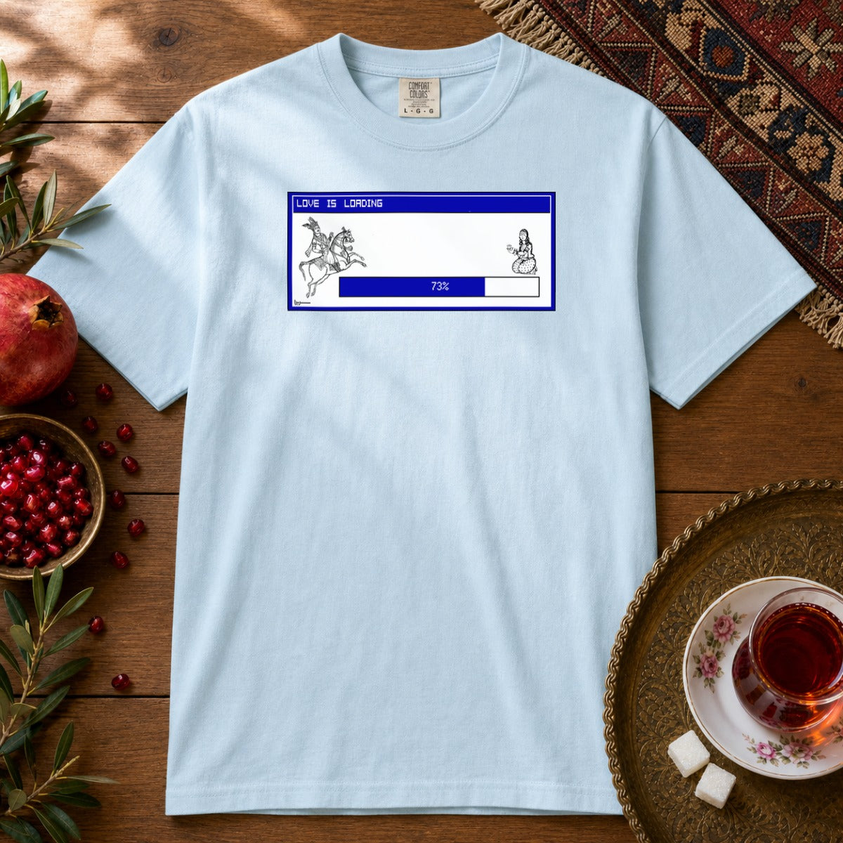 Love is Loading Premium Tee - Chambray