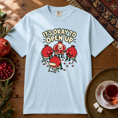 It's Okay to Open Up Premium Tee - Chambray