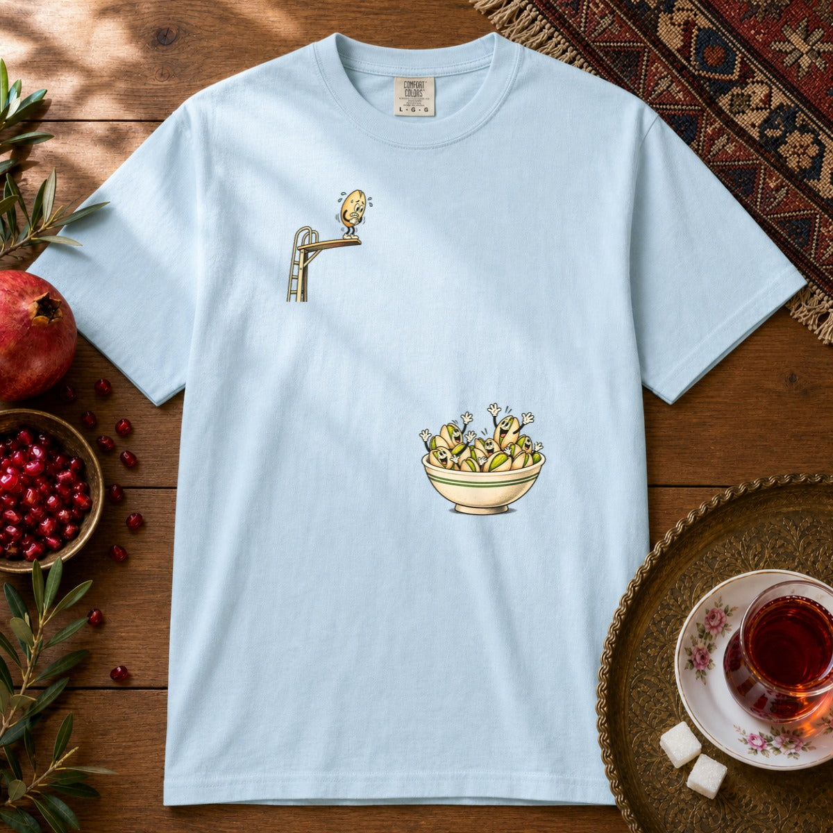 Diving Pistachio Premium Tee - Chambray