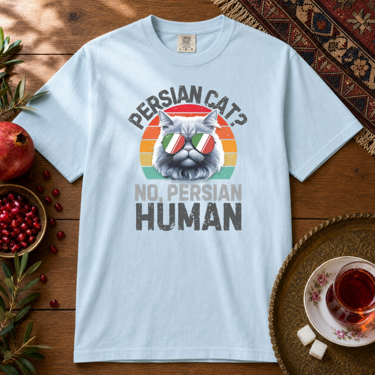 Persian Cat Human Premium Tee - Chambray