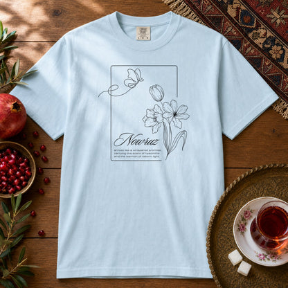Nowruz Poem Premium Tee - Chambray