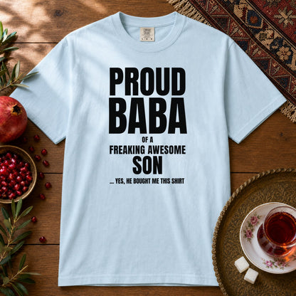 Proud Baba of a Son Premium Tee - Chambray