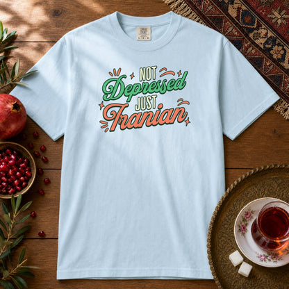 Not Depressed. Just Iranian. Premium Tee - Chambray