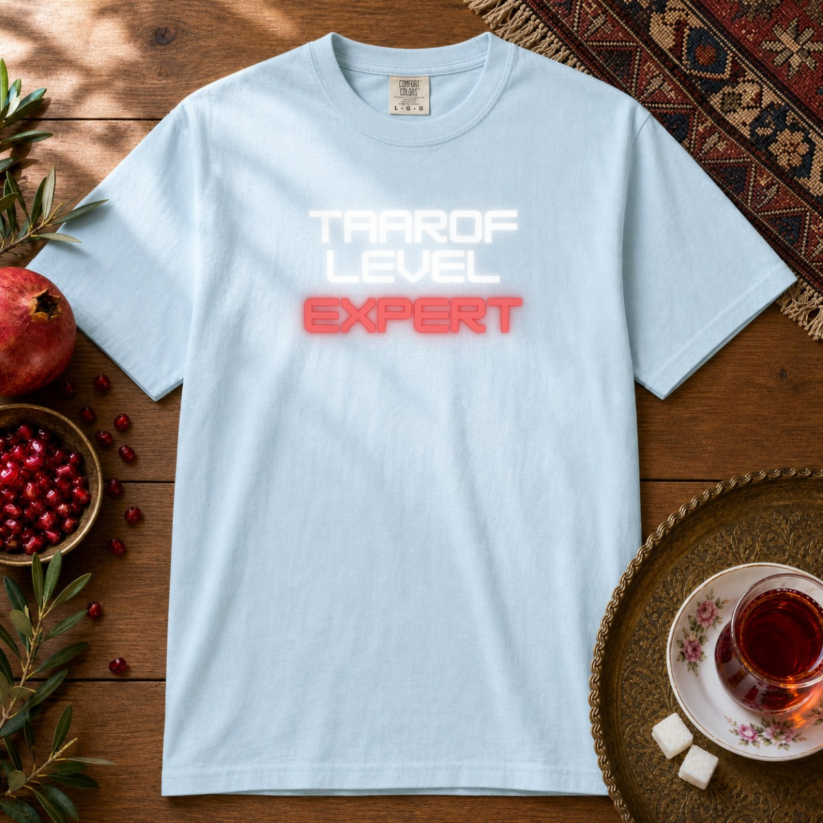 Taarof Level Expert Premium Tee - Chambray
