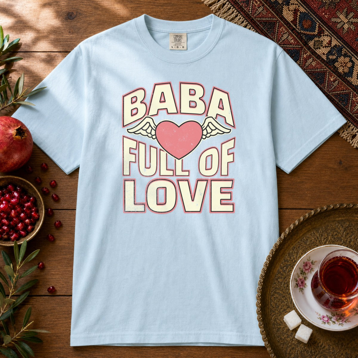 Baba Full of Love Premium Tee - Chambray